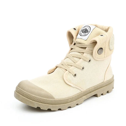 Chaussures Montantes Toile Femme Style Palladium – Respirantes Casual