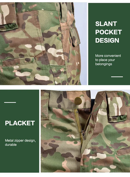 Set de Vêtements Tactiques BDU - Chemise et Pantalon Camouflage pour Entraînement en Plein Air, Randonnée, Chasse, Airsoft, Sniper, Combat, Ghillie Suit - BLACKBEARD OUTDOOR INDUSTRIES