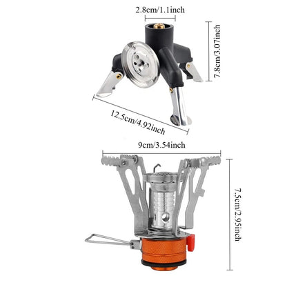 Réchaud Camping Tout-en-Un Alliage Aluminium – Convertisseur Gaz Inclus Randonnée & Bivouac