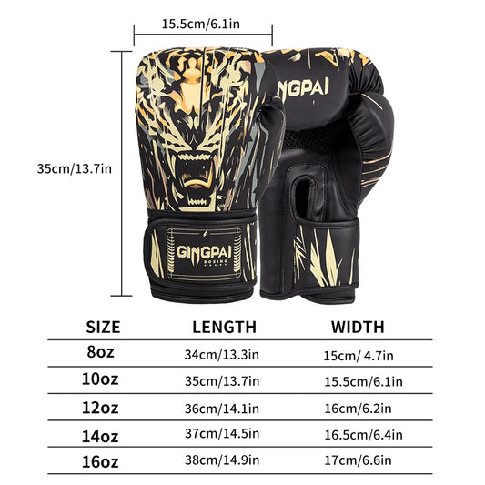 Gants de Boxe Professionnels Noirs Cuir PU – Sanda, Muay Thai, MMA, Sparring | 8 à 16 oz | Homme & Femme - BLACKBEARD OUTDOOR INDUSTRIES