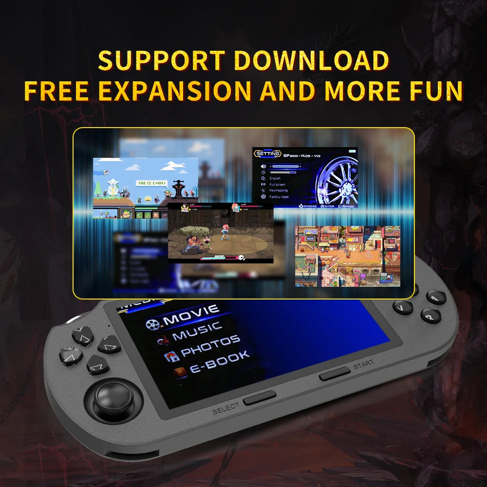 Console de Jeu Rétro Portable SF3000 – Écran IPS 4.5" – 20 000+ Jeux – 14 Émulateurs – 64Go – 3000mAh - BLACKBEARD OUTDOOR INDUSTRIES