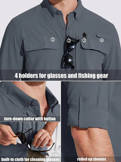 Chemise Tactique Homme TACVASEN ST144 – UPF 50+ Manches Longues | Séchage Rapide | Respirante | Multi-poches - BLACKBEARD OUTDOOR INDUSTRIES