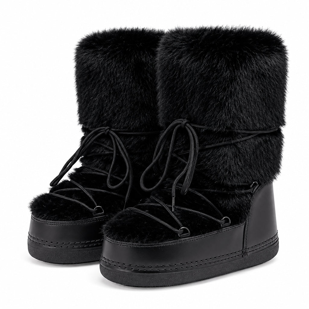Bottes de neige à fourrure et semelle épaisse