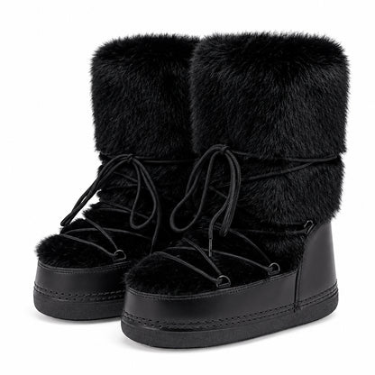 Bottes de neige à fourrure et semelle épaisse