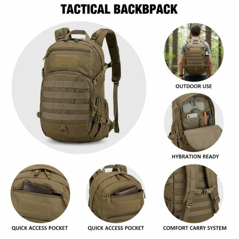 Sac à dos tactique outdoor 25 L multifonction