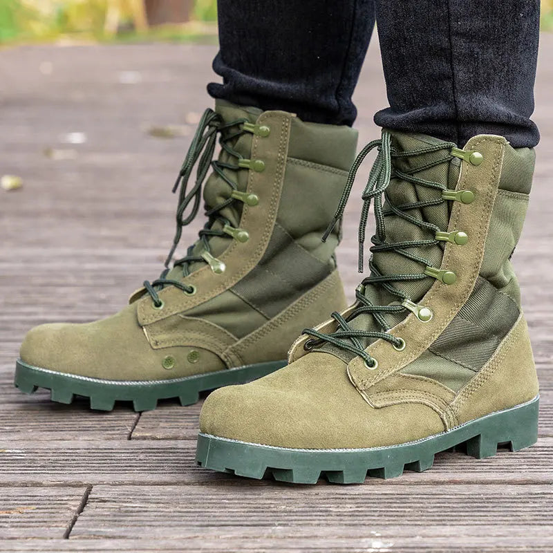 Bottes Tactiques Desert Boots Vertes - Imperméables, Tailles 37 à 48
