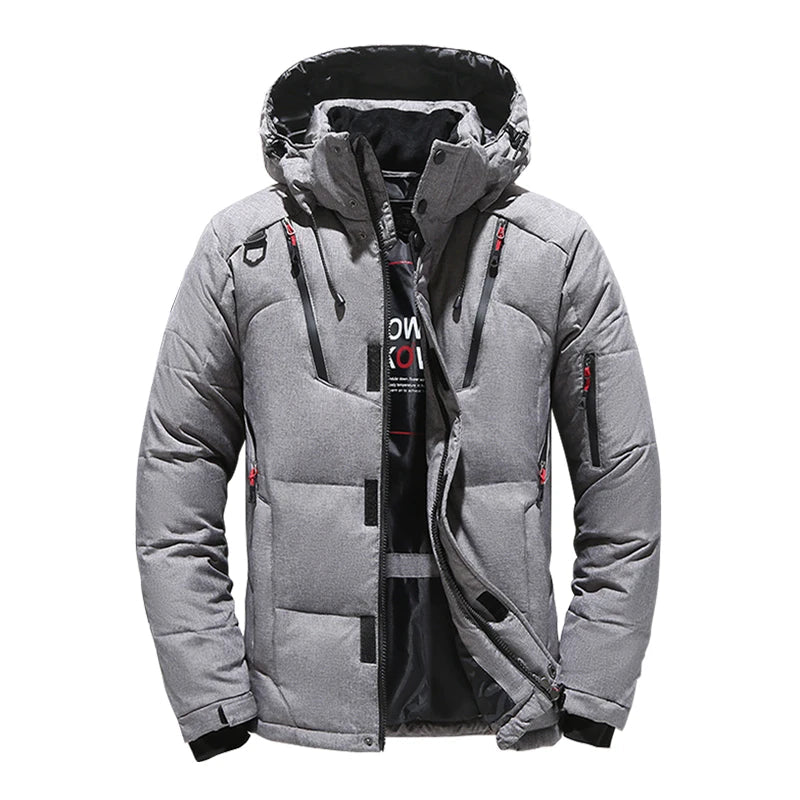 Veste Doudoune Homme en Duvet Blanc - Parka Hivernale Windproof, Chaude et Confortable, Avec Capuche Détachable BLACKBEARD OUTDOOR INDUSTRIES