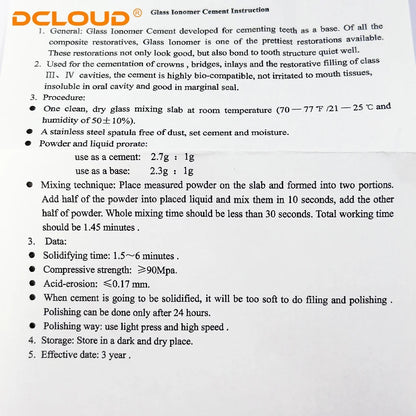 Kit de Réparation Dentaire | Ciment au Verre Ionomère | Restauration Permanente Ma boutique