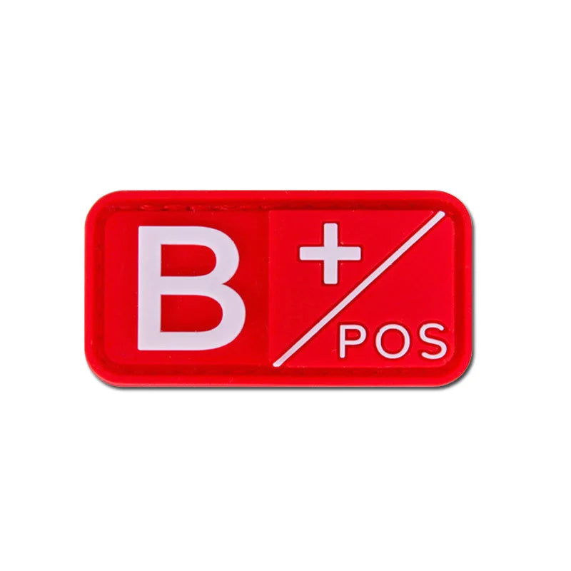 Patch Groupe Sanguin 3D PVC – A, B, AB, O | Rh+ & Rh- | Hook & Loop | Militaire, Airsoft, Tactique | 5×2,5 cm | 4 Coloris - BLACKBEARD OUTDOOR INDUSTRIES