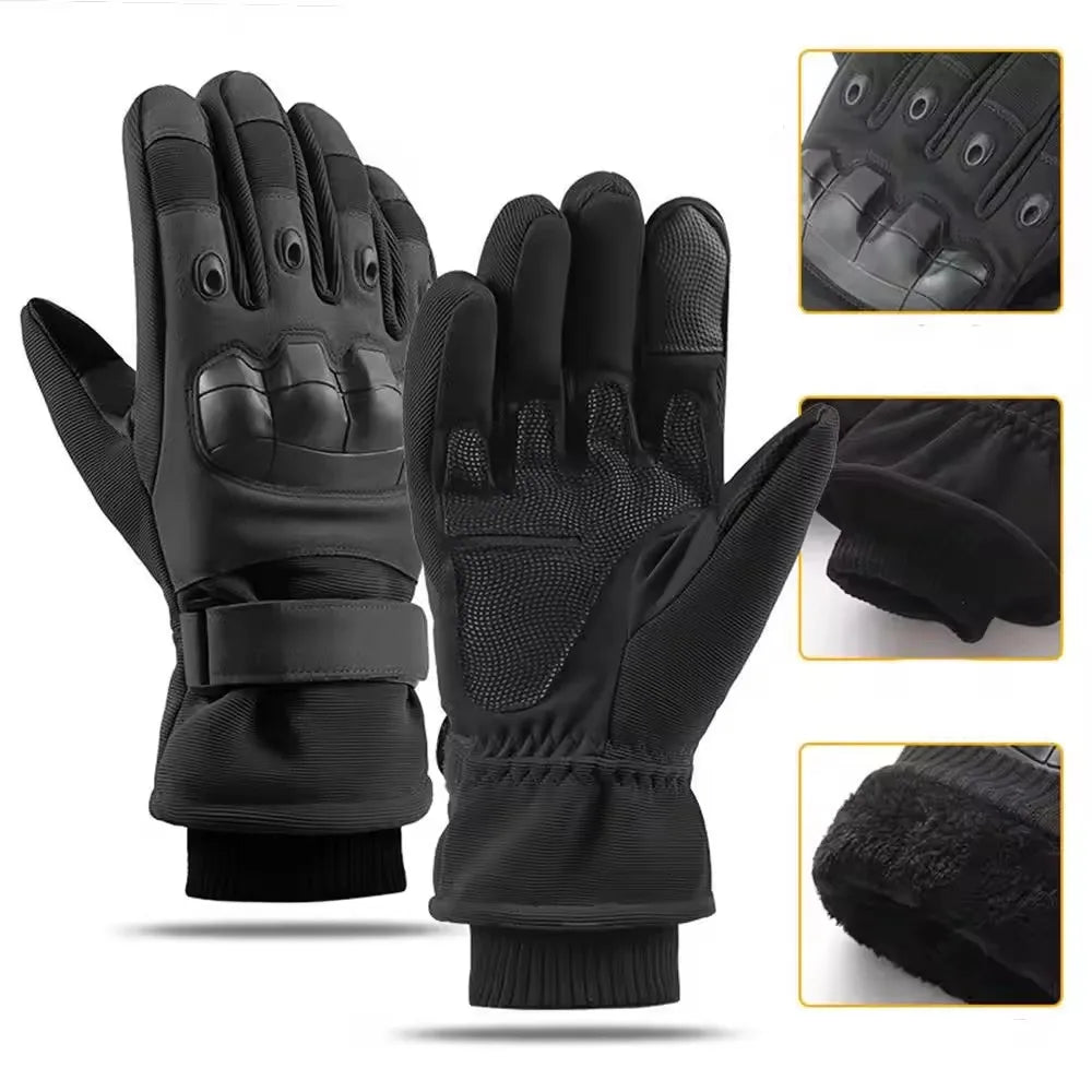 Gants Thermiques Tactiques Hiver – Doigts Complets, Compatible Écran Tactile, Moto et Outdoor
