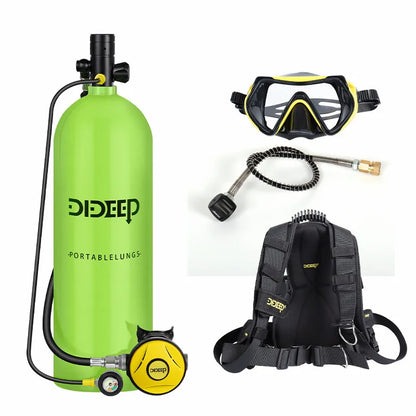 DIDEEP Kit Plongée Mini Bouteille Scuba 4L – Jusqu'à 60 min, Masque HD, Certifié CE