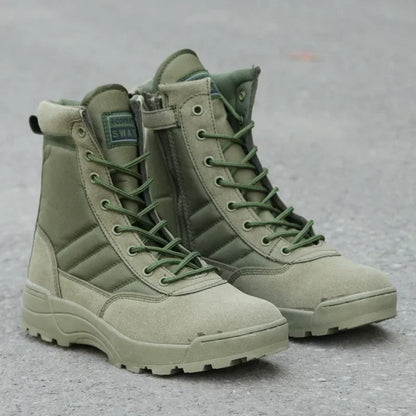Boots Tactiques Désert Homme – Chaussures Combat Outdoor Zip Cheville