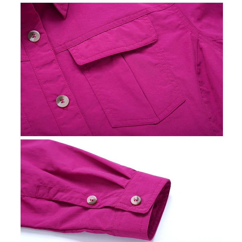 Chemise Randonnée Femme TRVLWEGO – Manches Amovibles UPF50+ Séchage Rapide Anti-Moustiques