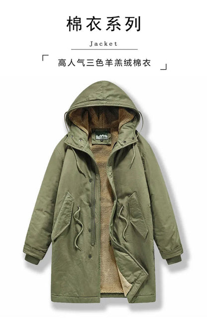 New American Retro M51 Mid-Length Windbreaker Parka with Hood Coat - Amish Cotton Long Coat for Men - Fall/Winter BLACKBEARD OUTDOOR INDUSTRIES