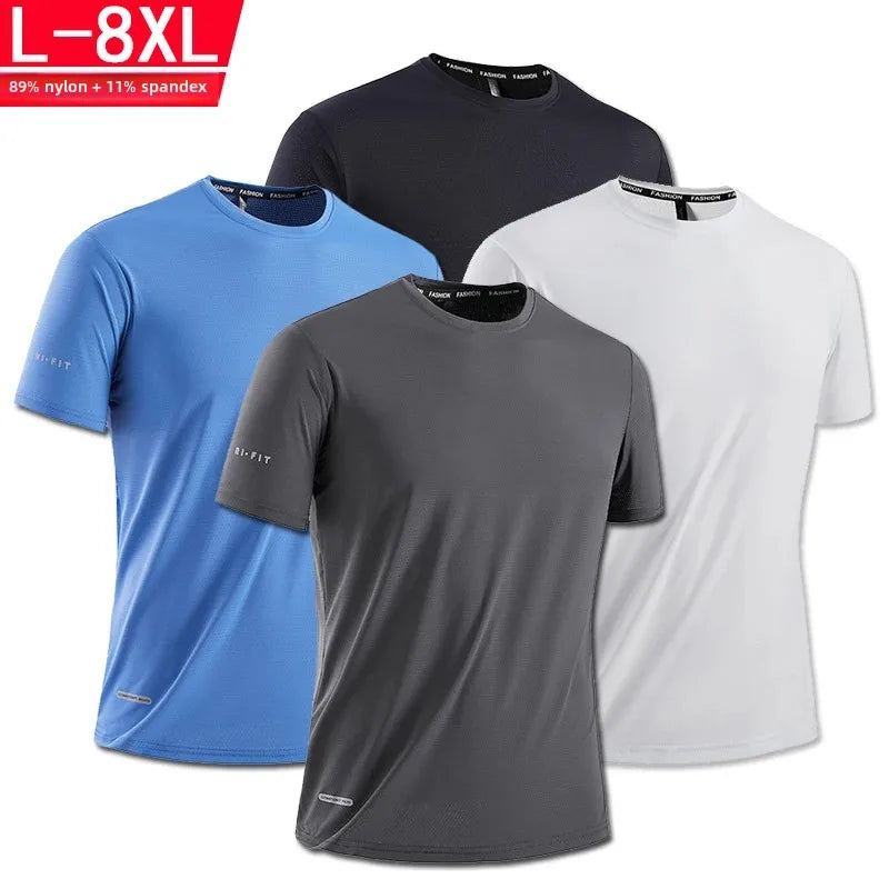 T-Shirt Homme Grande Taille Ice Silk – Respirant, Séchage Rapide | L à 8XL