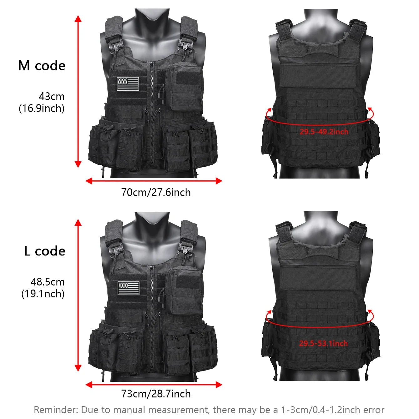 Gilet tactique police réglable - libération rapide, système MOLLE et pochettes détachables - BLACKBEARD OUTDOOR INDUSTRIES