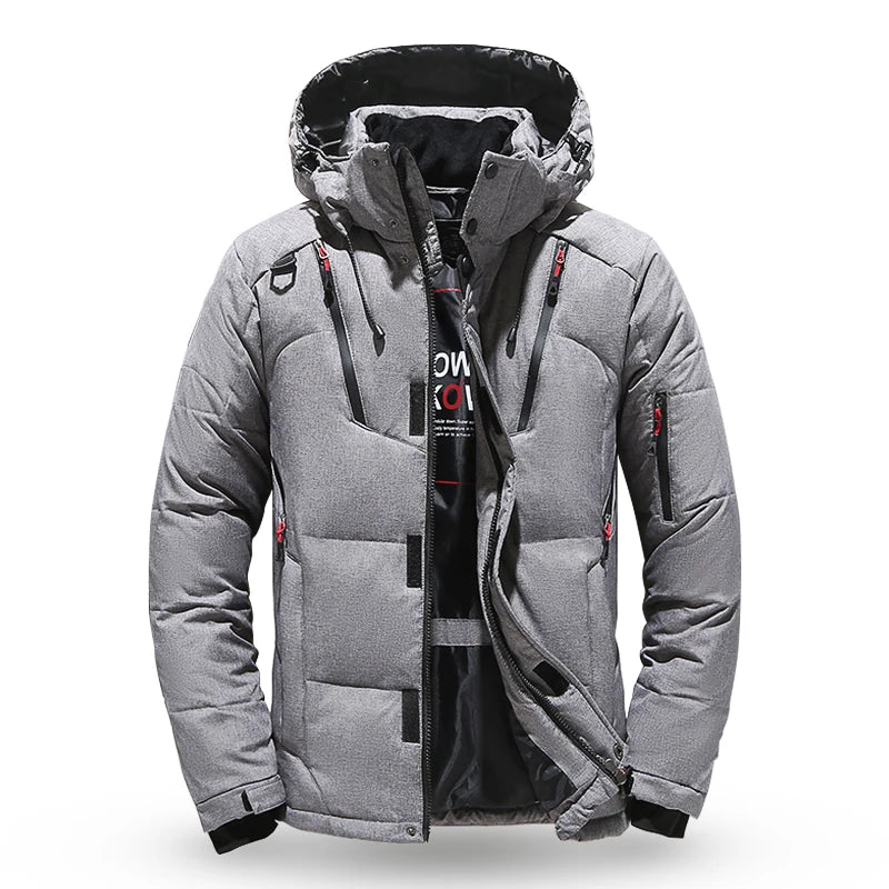 Veste Doudoune Homme en Duvet Blanc - Parka Hivernale Windproof, Chaude et Confortable, Avec Capuche Détachable BLACKBEARD OUTDOOR INDUSTRIES