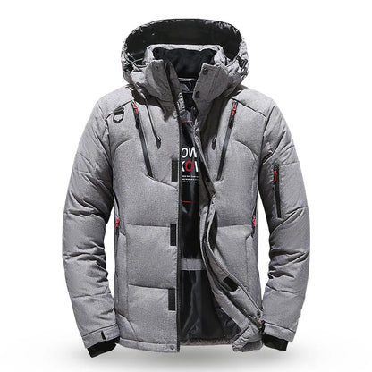 Veste Doudoune Homme en Duvet Blanc - Parka Hivernale Windproof, Chaude et Confortable, Avec Capuche Détachable BLACKBEARD OUTDOOR INDUSTRIES