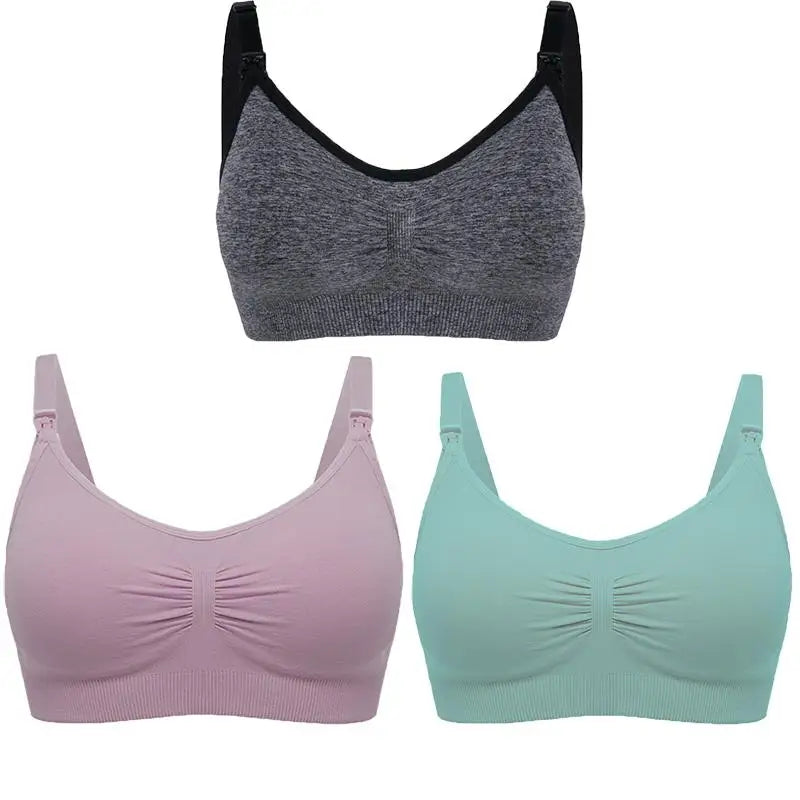 Lot de 3 Soutiens-Gorge d'Allaitement Maternité – Sans Armature, Grande Taille, Respirant