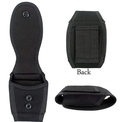 Étui menottes fermé en nylon pour ceinturon, menottes à chaîne ou charnière, noir