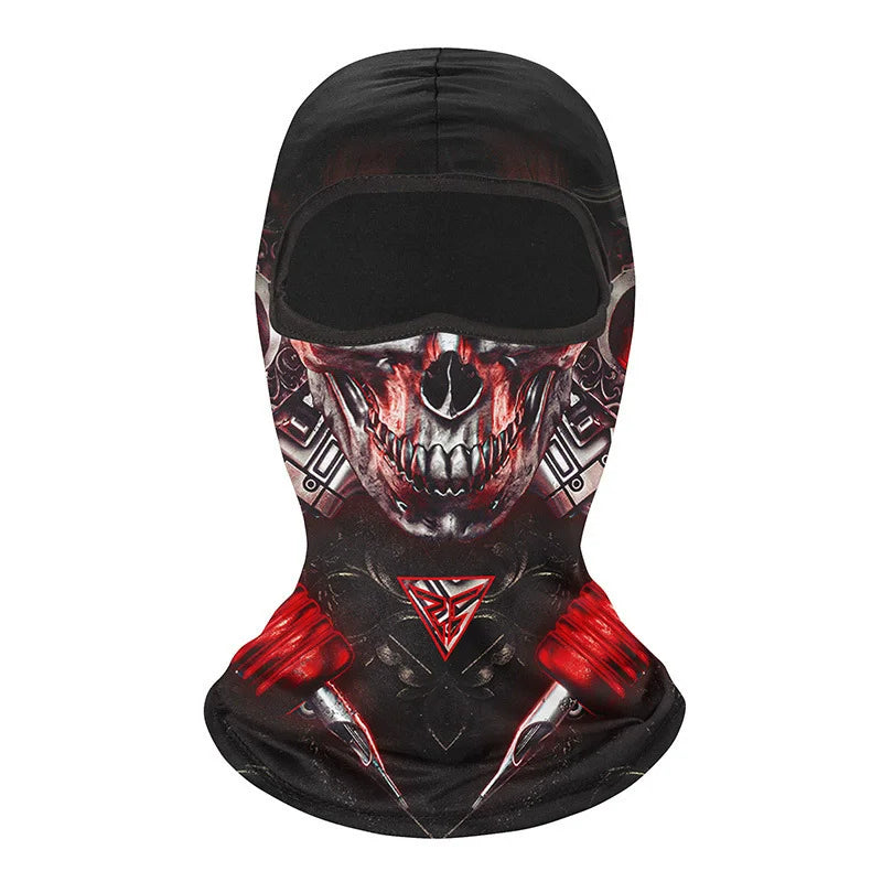 Cagoule masque intégral imprimé, protection visage adulte