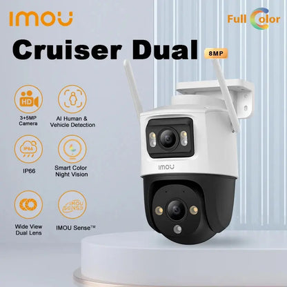 Caméra de Surveillance Extérieure IMOU Cruiser Dual – PTZ WiFi | 6MP / 8MP / 10MP | Double Objectif | IA Véhicule & Humain | Vision Nocturne Couleur Ma boutique
