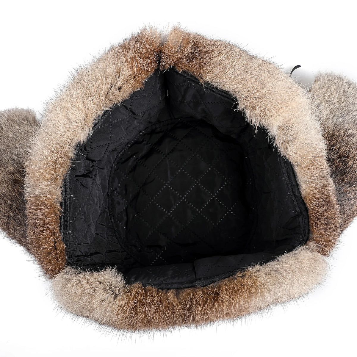 Chapka Ushanka en Vraie Fourrure de Lapin - Bonnet Aviateur Hiver à Oreillettes