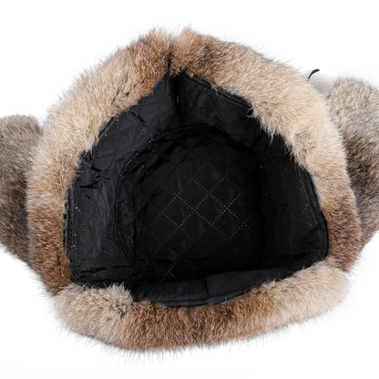 Chapka Ushanka en Vraie Fourrure de Lapin - Bonnet Aviateur Hiver à Oreillettes