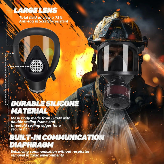 Masque à Gaz Plein Visage MF14 — Respirateur Chimique Filtre Charbon Actif - BLACKBEARD OUTDOOR INDUSTRIES