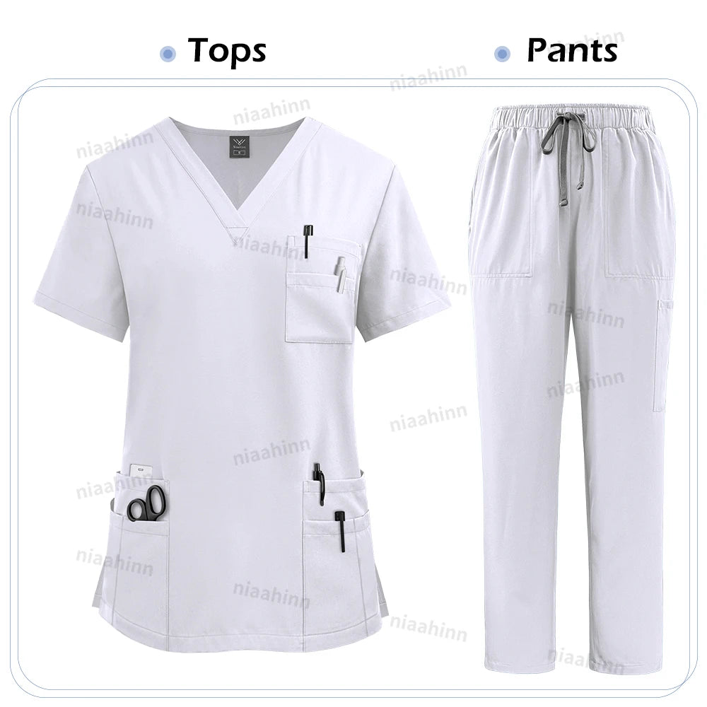 Uniforme Médical de Haute Qualité pour Femmes - Ensemble de Blouse et Pantalon pour Infirmière, Scrubs Unisexe BLACKBEARD OUTDOOR INDUSTRIES