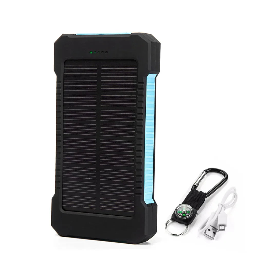 Power Bank Solaire 20 000mAh Étanche – Chargeur d'Urgence avec LED SOS & Boussole - BLACKBEARD OUTDOOR INDUSTRIES