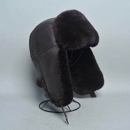 Chapka militaire unisexe en fourrure 55 à 61 cm