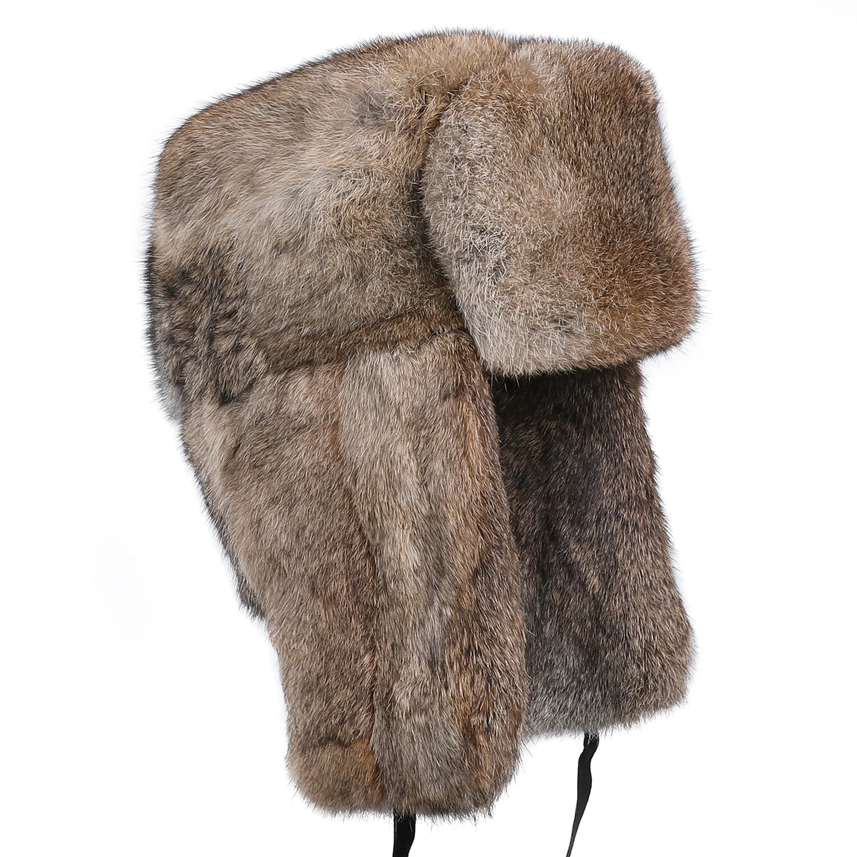 Chapka Ushanka en Vraie Fourrure de Lapin - Bonnet Aviateur Hiver à Oreillettes