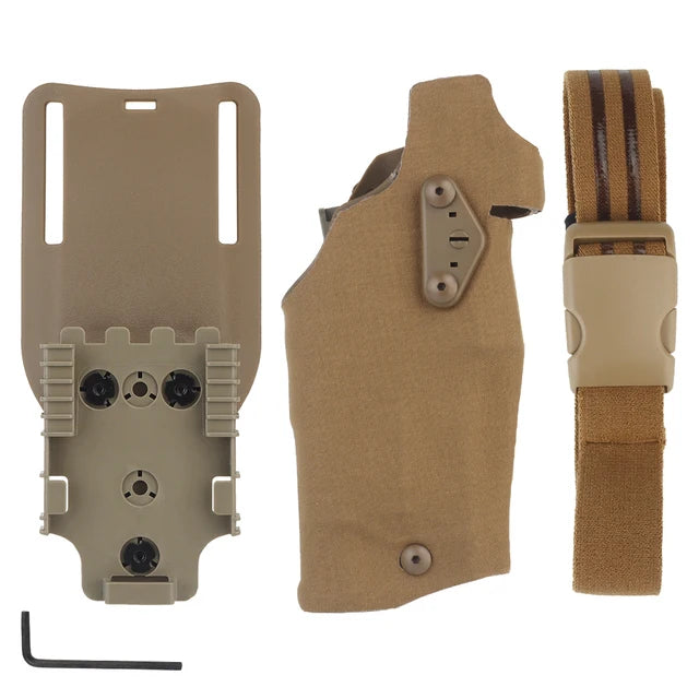 Holster Cuisse Tactique 6354DO Glock 17/19 + X300/X300U – Adaptateur QLS, Sangle Cuisse Drop Leg | 5 Coloris - BLACKBEARD OUTDOOR INDUSTRIES