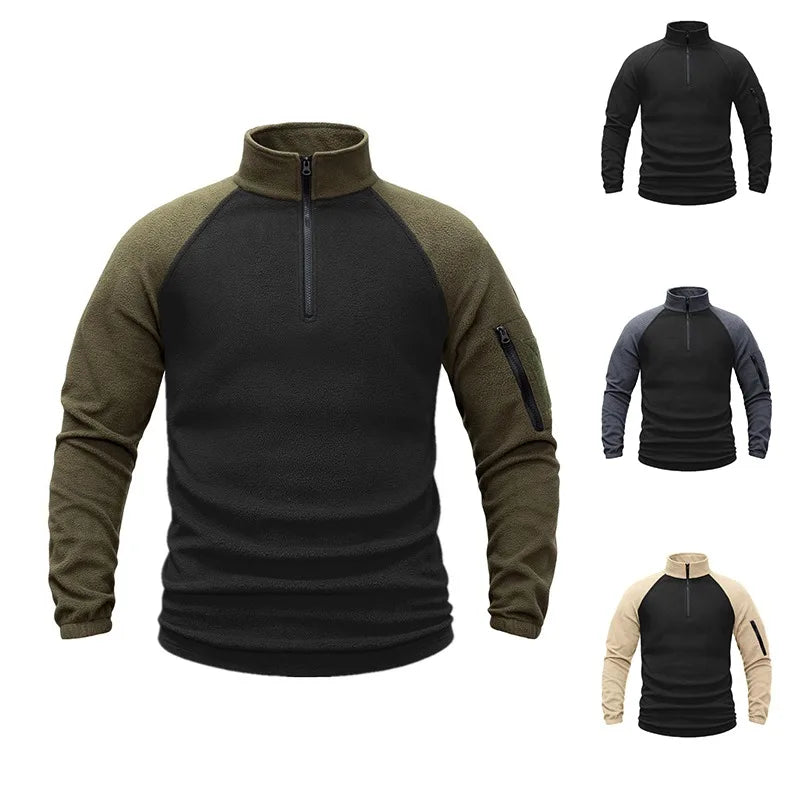 Pull Tactique Homme en Polaire - Sweat-shirt à Demi-Fermeture, Manches Longues, Veste Militaire, Vêtements de Randonnée, Camping, Pêche, Escalade BLACKBEARD OUTDOOR INDUSTRIES