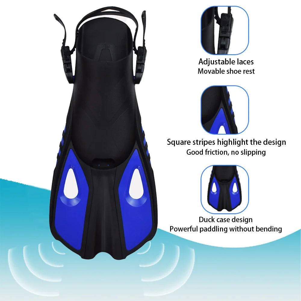 Set de Snorkeling 3-en-1 JoyMaySun – Masque Panoramique, Tuba Dry Top, Palmes Courtes et Sac de Transport - BLACKBEARD OUTDOOR INDUSTRIES