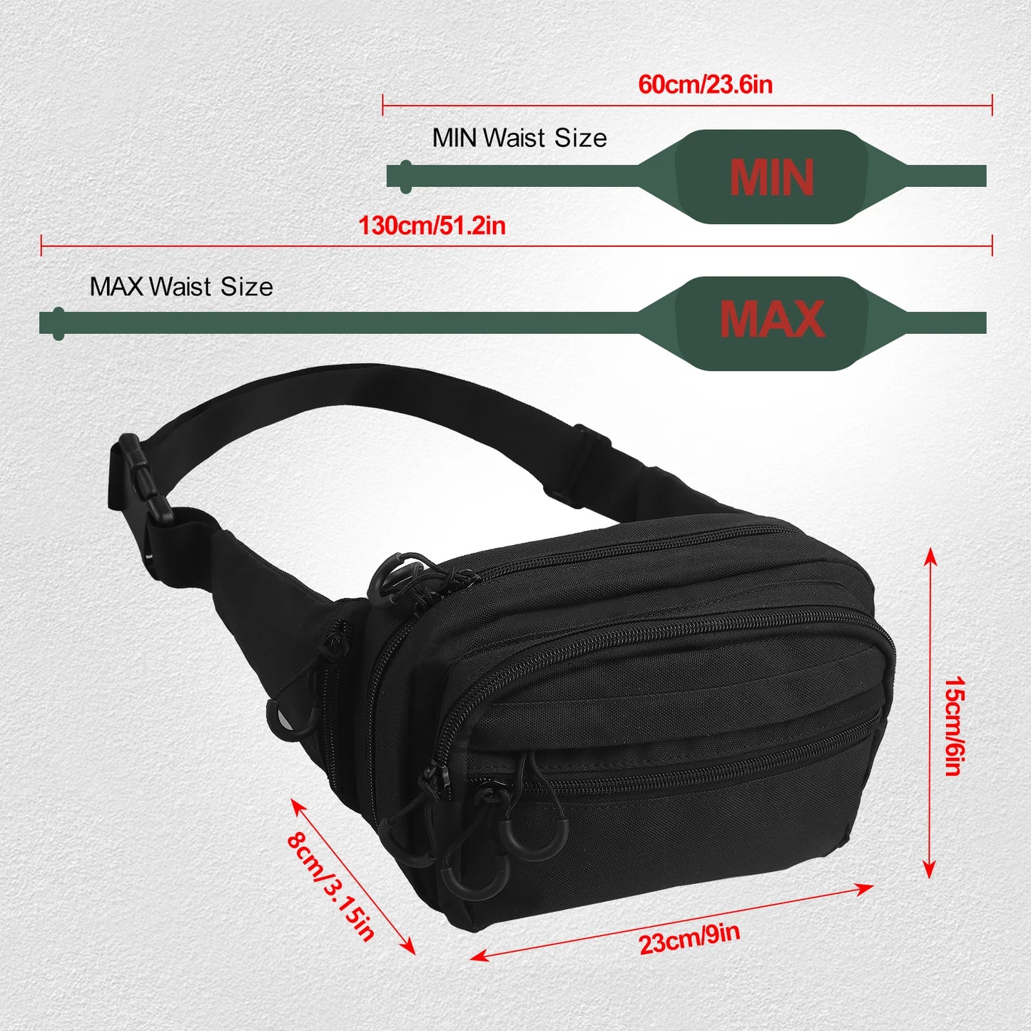 Sacoche banane tactique holster à Ouverture Rapide avec Porte‑Chargeurs et Poche Cachée - BLACKBEARD OUTDOOR INDUSTRIES