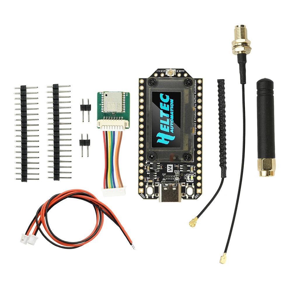 Carte Heltec WiFi LoRa 32 V4 – ESP32-S3, SX1262, OLED 0,96", LoRa, WiFi, BLE, Solaire, GPS, Meshtastic