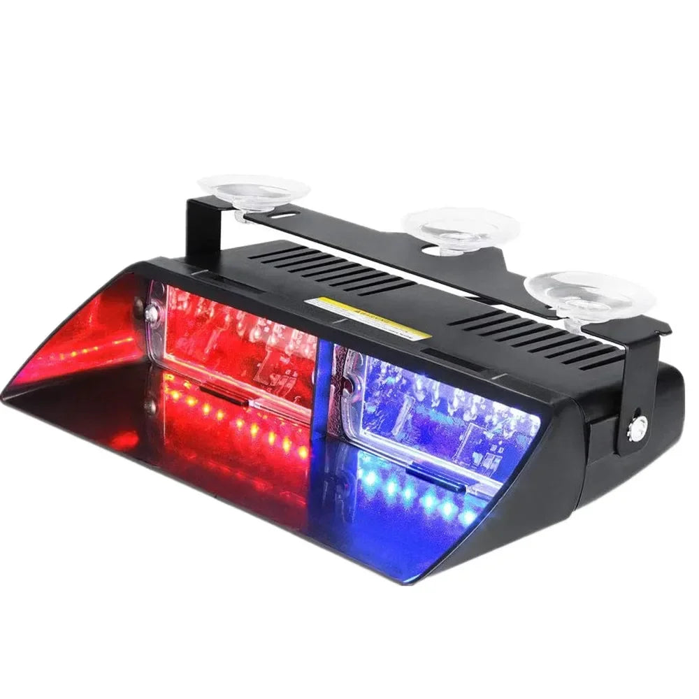 Feux Stroboscopiques LED Police – Barre Lumineuse d'Urgence 16 LED Pare-Brise 12V | 18 Modes Flash - BLACKBEARD OUTDOOR INDUSTRIES