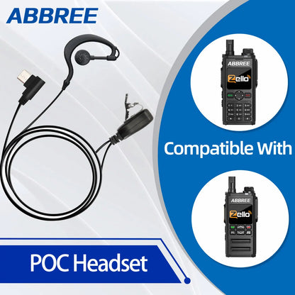 Oreillette USB-C PTT avec Embout Rotatif 360° – Radio PoC Réseau Zello, Compatible GP-268 / GP-298