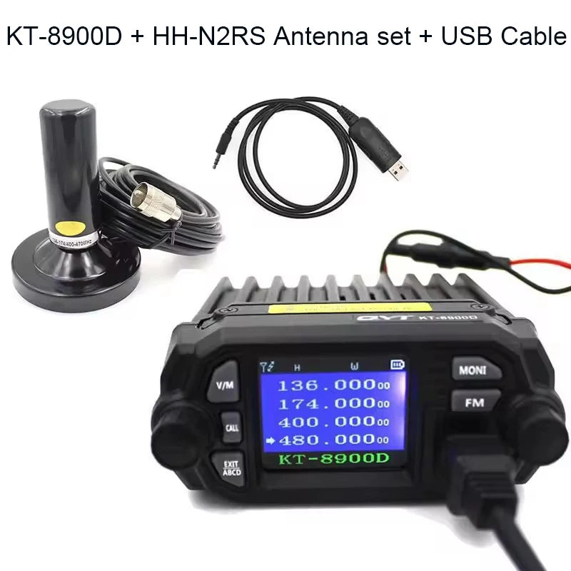 Radio Mobile VHF/UHF QYT KT-8900D – 25W, Double Bande, Quadruple Affichage LCD, 200 Canaux, IP55