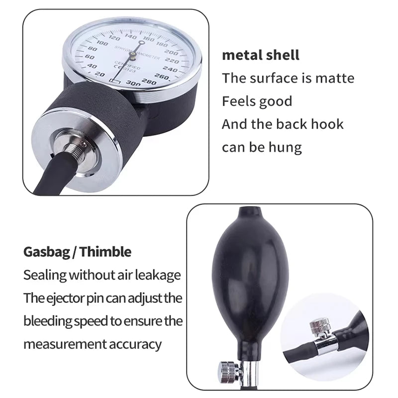 Tensiomètre Manuel Brassard Adulte – Sphygmomanomètre Anéroïde avec Stéthoscope et Pochette
