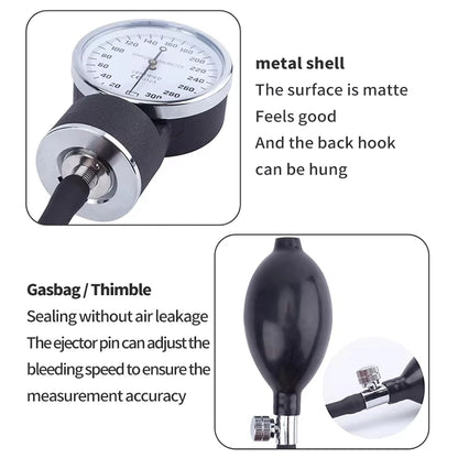 Tensiomètre Manuel Brassard Adulte – Sphygmomanomètre Anéroïde avec Stéthoscope et Pochette