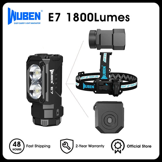 WUBEN E7 – Lampe de Poche EDC 1800lm Rechargeable USB-C – IP68