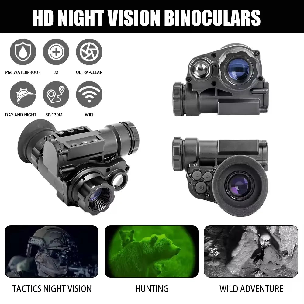 lunettes de Vision Nocturne NVG10 HD 1080P Monoculaire IR