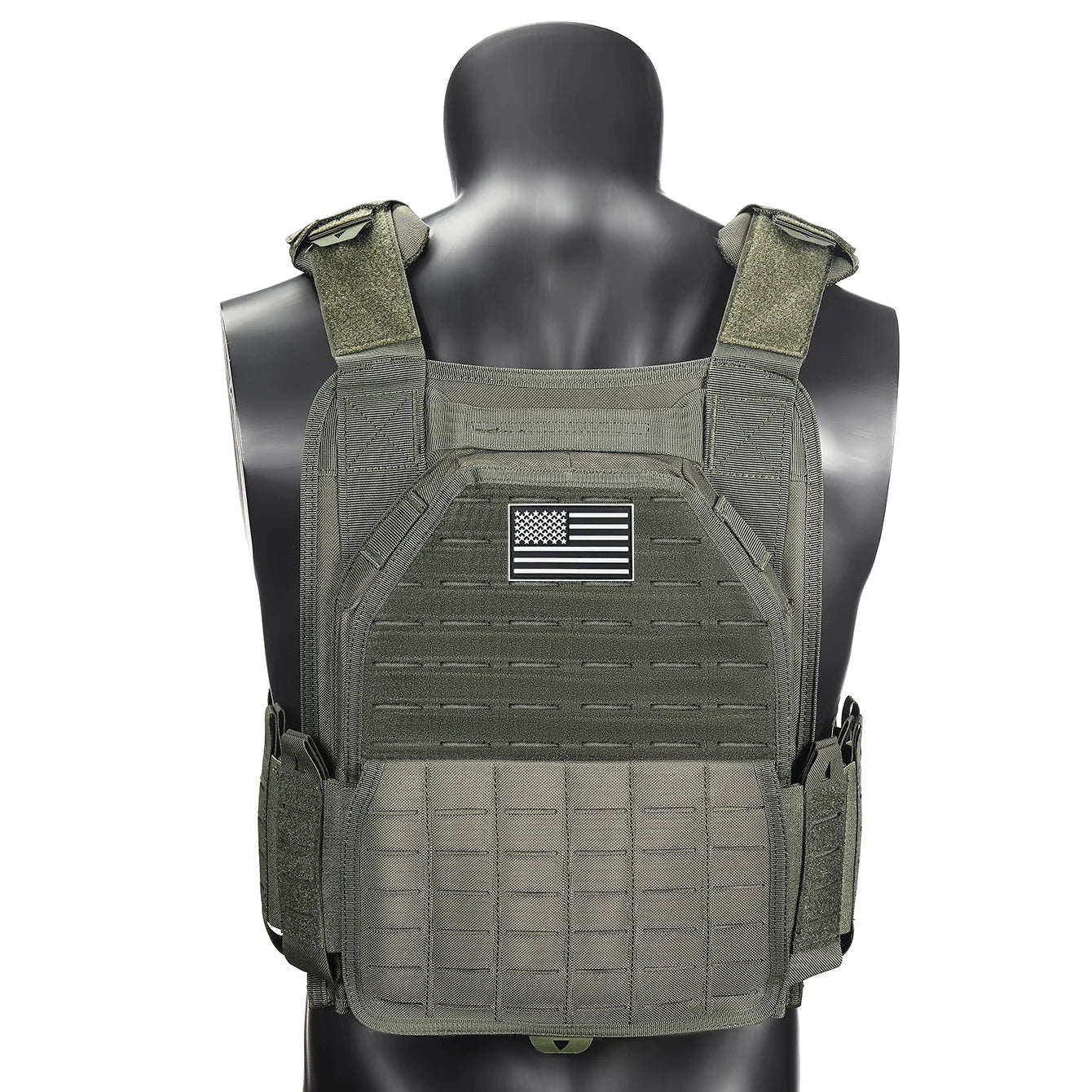 Porte Plaque Tactique MOLLE - (Inclus Drapeau US) - BLACKBEARD OUTDOOR INDUSTRIES