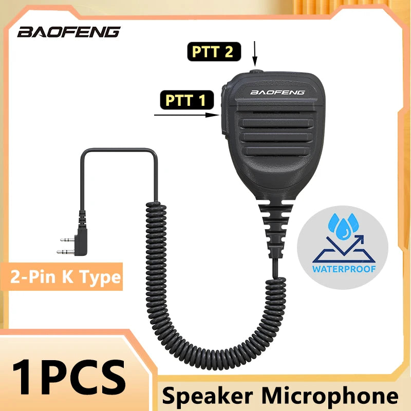 Baofeng BF-780 PTT Microphone à Distance pour Radio Walkie Talkie – Résistant à l'Eau pour Modèles UV-25L, M-5R, Quansheng UV-K5, UV-K6 et plus - BLACKBEARD OUTDOOR INDUSTRIES