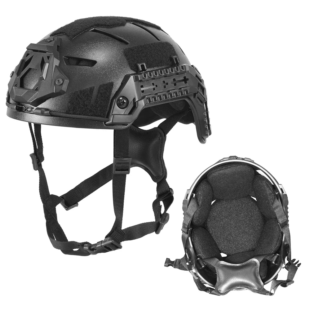 Casque tactique airsoft haute coupe avec rails, 50–55 cm
