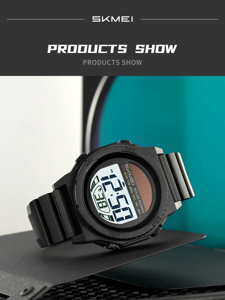 Montre Digitale Sportive Homme SKMEI 2358 – Énergie Solaire, Étanche 5Bar, Chronographe - BLACKBEARD OUTDOOR INDUSTRIES