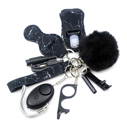 Kit porte-clés de sécurité femme 10 pièces avec dragonne